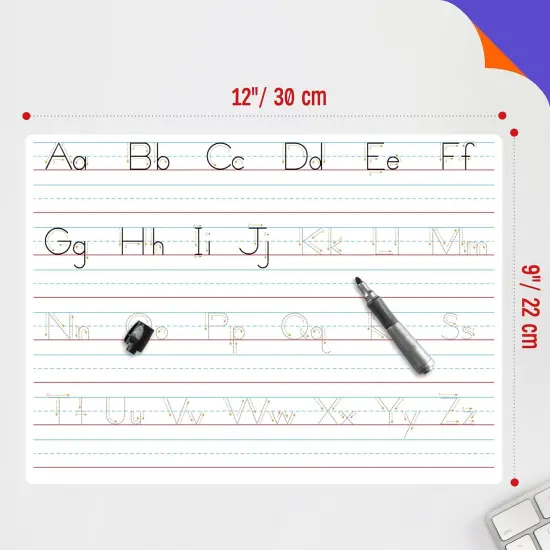 8 Packs Alphabet & Number Whiteboards, Double Sided Dry Erase Board Letters {3}