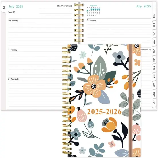 Academic Planner 2025-2026 - 6.4" x 8.5" (Rose Flower) {1}