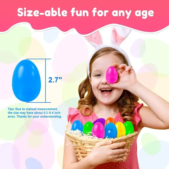 Easter Eggs, 2.7" Empty Easter Eggs Fillable, Colorful Plastic Eggs Bulks for Easter Hunt, Party Favor, Basket Stuffers Filler, Classroom Prize Supplies(168 Pack) {3}