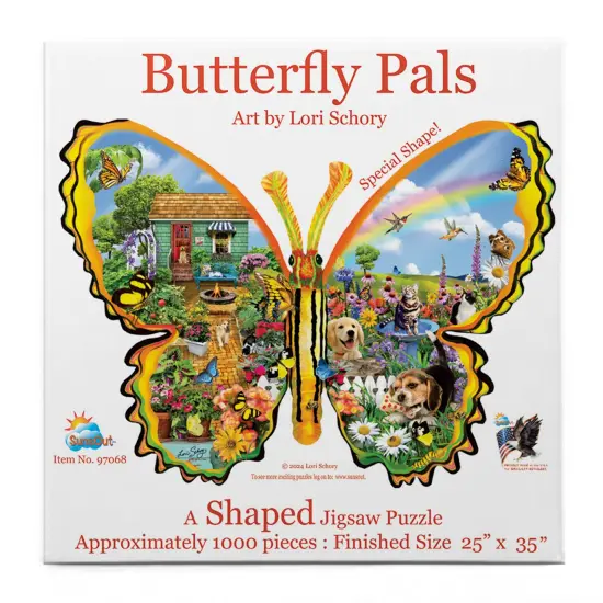 Sunsout Butterfly Pals 1000 pc Special Shape Jigsaw Puzzle 97068 {4}