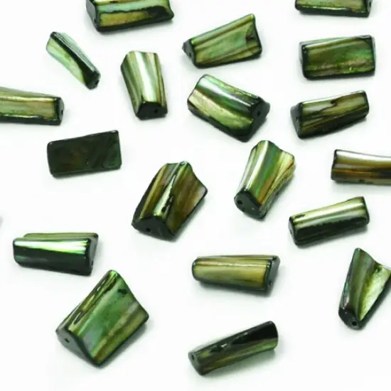 6 Packs of Tube Tinted Shell Beads -Teal - 2 x 8" Strand {1}