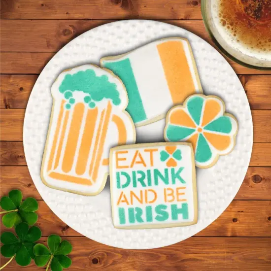 Eat Drink and Be Irish 4 Piece Cookie Stencil Bundle {3}