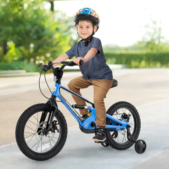 16 Inch Kids Bike Adjustable Frame with Shock Absorber, Bell, and Safety Features for Ages 4-7 {2}