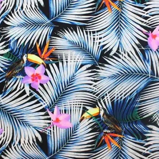 Toucans on Palms Printed Spandex Fabric {2}
