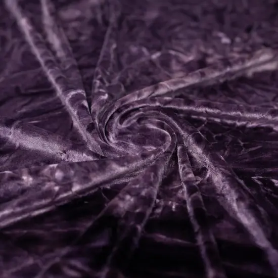 Tempest Tie Dye on Revival Crushed Stretch Velvet Fabric Eggplant {1}