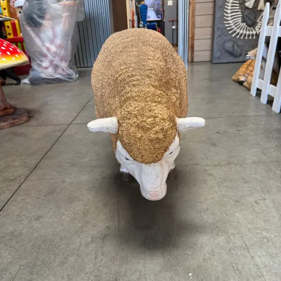 Merino Ewe Sheep Head Down Life Size Statue {6}