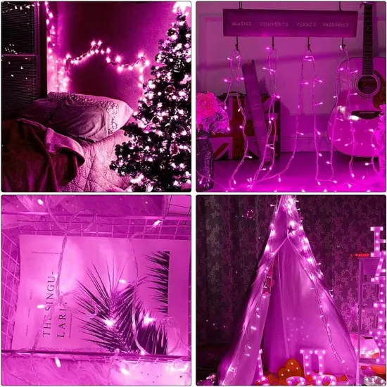 800 Led Pink String Lights Outdoor Waterproof Valentines Day Decorations, 330 Ft Pink Led String Lights for Bedroom, 8 Modes Plug in Fairy Lights for Outside, Pink Room Decor {4}