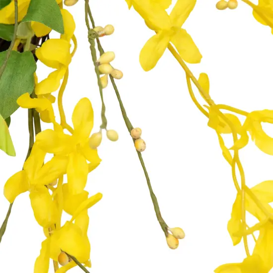 Northlight Forsythia Artificial Spring Floral Wreath - 20" - Yellow {7}