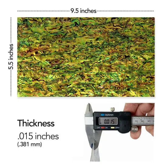 Shell Veneer, 5.5 x 9.5 inches | WMOP, BMOP, Abalone | Includes 3M Adhesive Sheet for Application, Great for Inlay Projects Peridot Green {2}