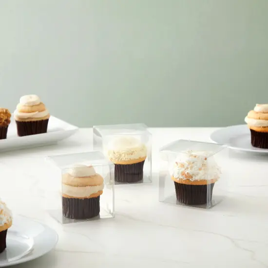 50-Pack Clear Gift Boxes - 3x3x3 In Square Plastic Transparent Favor Boxes for Wedding, Baby Shower, Birthday Party {3}