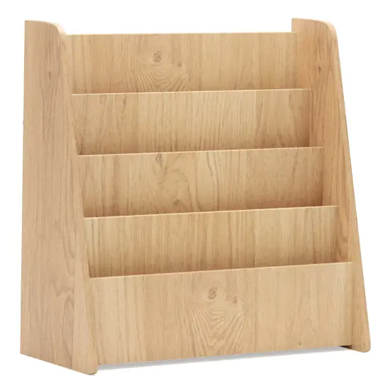 Costway 4-tier Kids Wooden Bookshelf Toddlers Book Rack with Deep Shelves Natural/White {7}