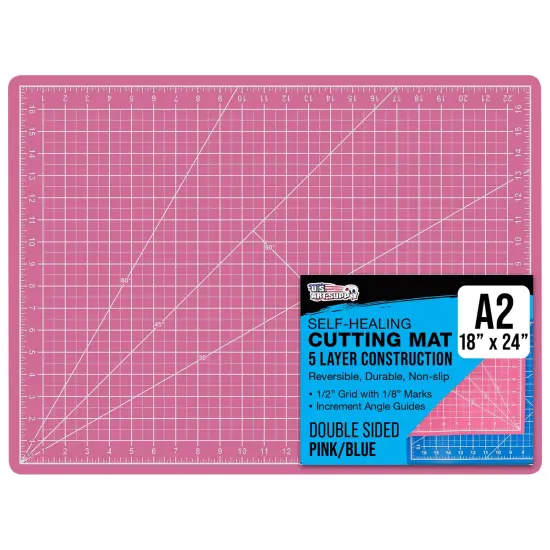 18" x 24" Self-Healing Cutting Mat 5-Ply - Double-Sided Pink/Blue Craft Mat, Non-Slip Cutting Mats for Crafts, Sewing, Quilting, Scrapbooking {1}