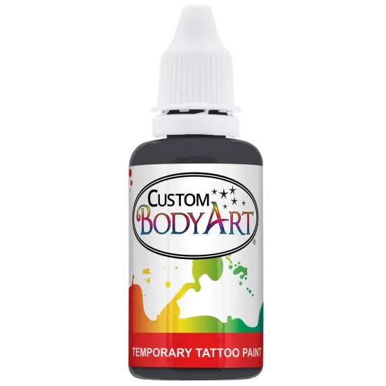 Black Airbrush Temporary Tattoo Body Paint Makeup, 1 oz. {1}