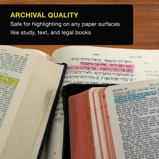 U.S. Office Supply Bible Safe Highlighter Set of 12, 6 Neon Yellow Highlight Colors & 6 Additional Colors, Dry Bible Highlighters No Bleed, Fade or Smear, Safe Gel Markers, Accessories, Study Guide {5}