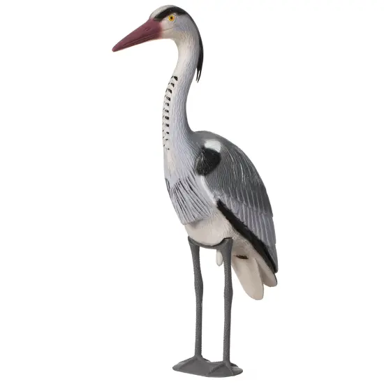 Gardenised 30-inch Heron Decoy - Standing Crane Sculpture, Outdoor Bird Art for Yard, Lawn, Patio, Porch, Pond & Pool, Garden Accessories, Backyard Accent, and Landscaping Decoration, Silver {1}