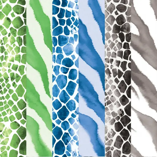 Zebra & Python COLORWAYS PATTERN 12 X12 SCRAPBOOK PAPER SET {1}