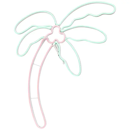 Northlight LED Palm Tree Neon Lighted Wall Art - 24.5" - Orange and Green {6}