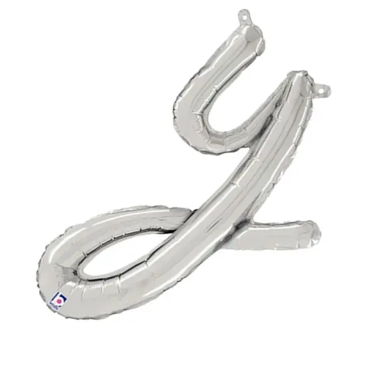 Betallic&reg; 24 inch Script Letter Y Silver Air Fill Only {4}