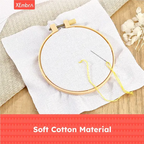 12 PCS Aida Cloth 14 Count, 4 Sizes White Cross Stitch Fabric for Craft Embroidery, Classic Reserve Aida Cloth for Embroidery Beginner, Needlework, Cross Stitch (5.9 to 11.8inch) {5}