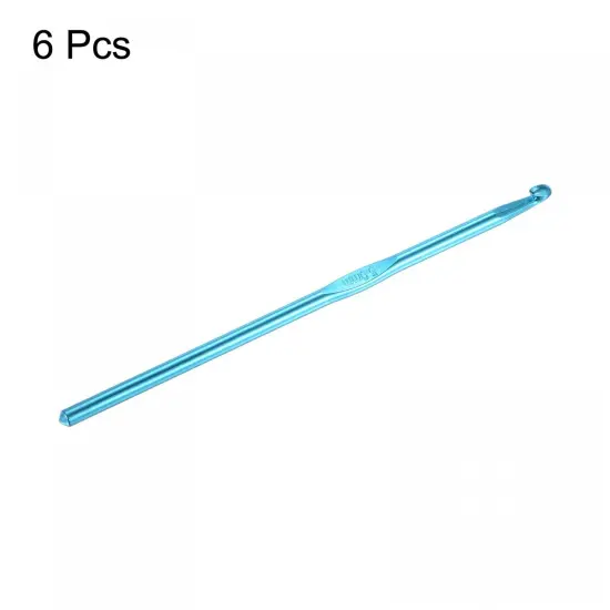 Aluminum Crochet Hook 5mm US Size H (Size 8) Knitting Needles for DIY Craft Yarn Blue 6Pcs {4}