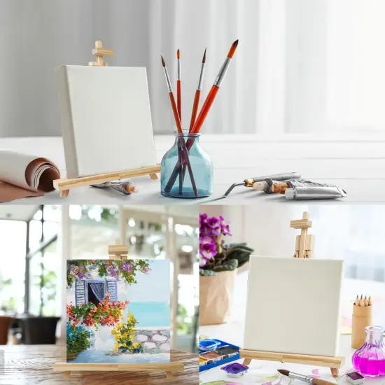 25'' Folding Wooden Tabletop Easel for Painting, Hold Canvas up to 23 Inches, Portable A-Frame Artist Desktop Painting Stand, Photo Picture Sign Holder {2}