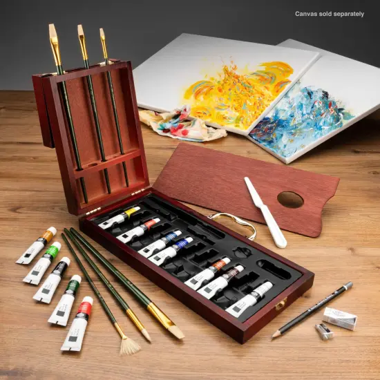 RSET-OIL2020 | Essentials&trade; 24pc Oil Painting Long Handle Travel Art Set {3}