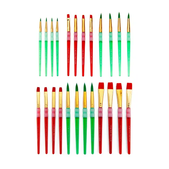 RCVP-BK203 | Big Kid's Choice&trade; 24pc Taklon Flat/Round Brush Classroom Value Pack {3}