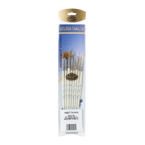 RSET-TK MINI | Royal Gold&trade; 8pc Golden Taklon Ultra-Short Handle Variety Brush Set {1}