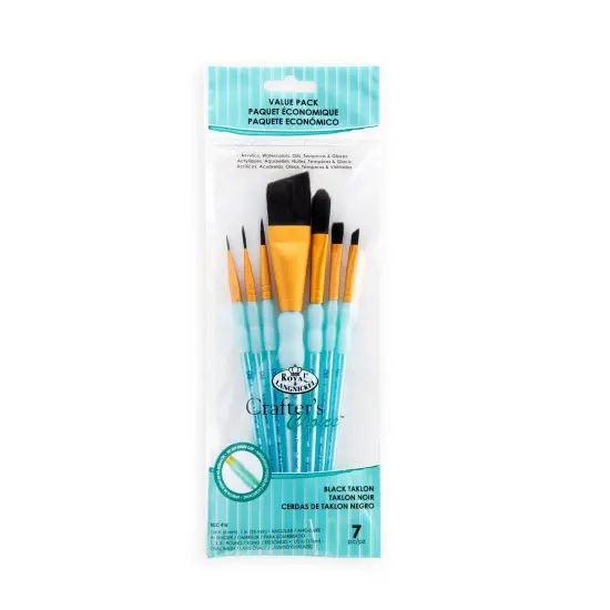 RCC 416 | Crafter's Choice&trade; 7pc Black Taklon Variety Brush Set {1}