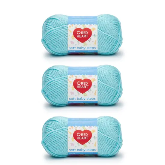 Red Heart Soft Baby Steps Aqua Yarn - 3 Pack of 141g/5oz - Acrylic - 4 Medium (Worsted) - 256 Yards - Knitting/Crochet {1}