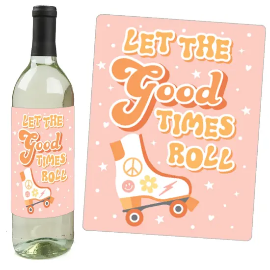 Big Dot of Happiness Stay Groovy - Boho Hippie Style Party Decorations for Women and Men - Wine Bottle Label Stickers - Set of 4 {6}