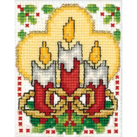 Design Works Counted Cross Stitch Kit 2"X3"-Candles {2}
