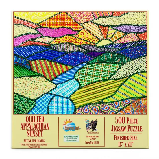 Sunsout Quilted Appalachian Sunset 500 pc Jigsaw Puzzle 42310 {4}