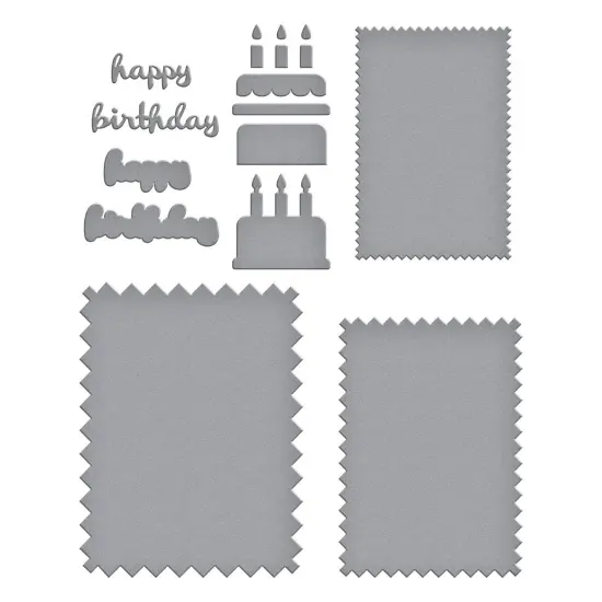 Spellbinders Etched Dies By Wendy Vecchi-Pinking Birthday Rectangles {3}