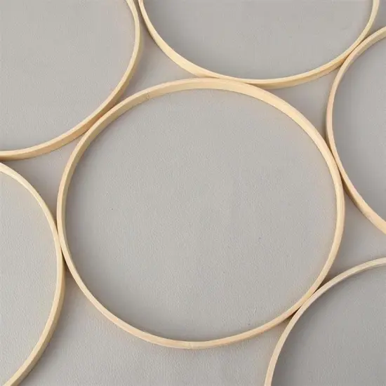 Wooden Bamboo Floral Hoop Set - 18pcs, 6 Sizes - Macrame Craft Rings for DIY Wedding Wreath Decor, Dream Catcher, Wall Hanging Craft {4}
