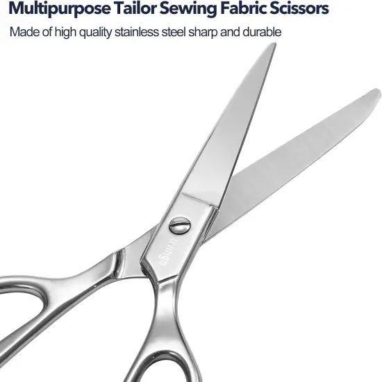 Tailor Fabric Sewing Scissors - 8" Professional Forged Stainless Steel Heavy Duty Metal Shears All Purpose, Crafting Ultra Sharp Scissors for Dressmaking Upholstery Cloth Leather and Felt {2}