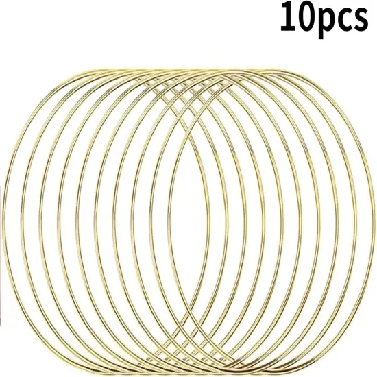 10pcs 6 Inch Gold Metal Rings for Crafts Dream Catcher Ring, Metal Hoops for Dream Catcher and Crafts Centerpiece Table Decorations {2}