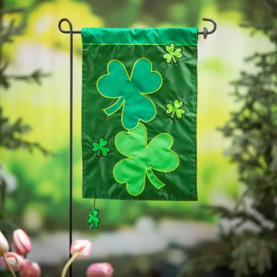 St Patricks Shamrock Garden Flag 2 Sided {2}