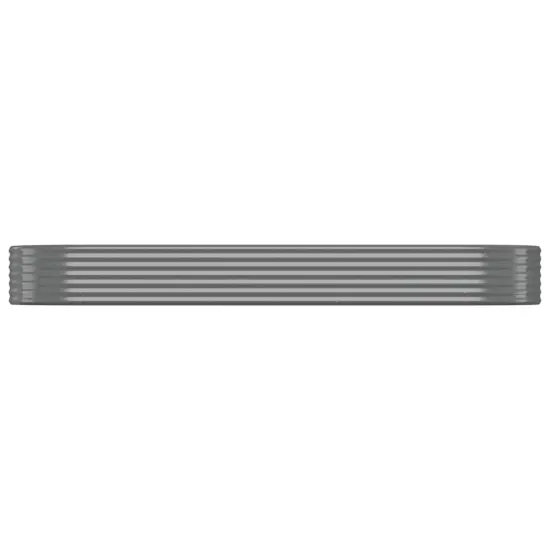 vidaXL Garden Raised Bed Powder-coated Steel 126.8"x39.4"x14.2" Gray {3}