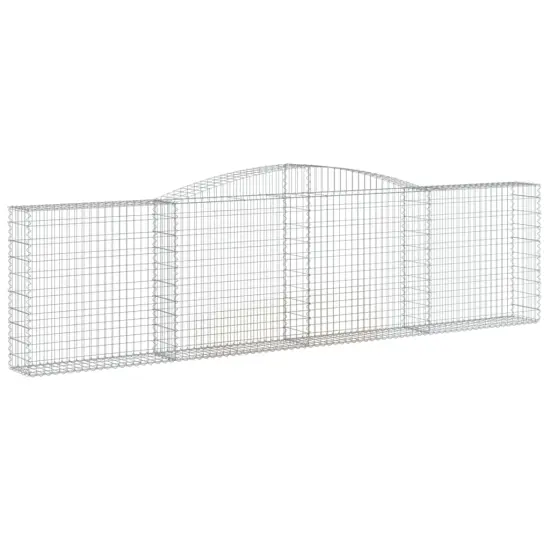 vidaXL Arched Gabion Baskets 2 pcs 157.5"x11.8"x39.4"47.2" Galvanized Iron {3}