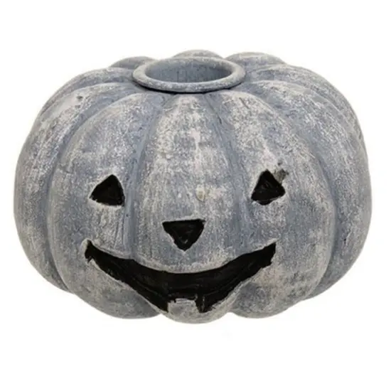 Resin Pumpkin Taper Candle Holder with Smiling Jack O Lantern for Fall Decor {1}