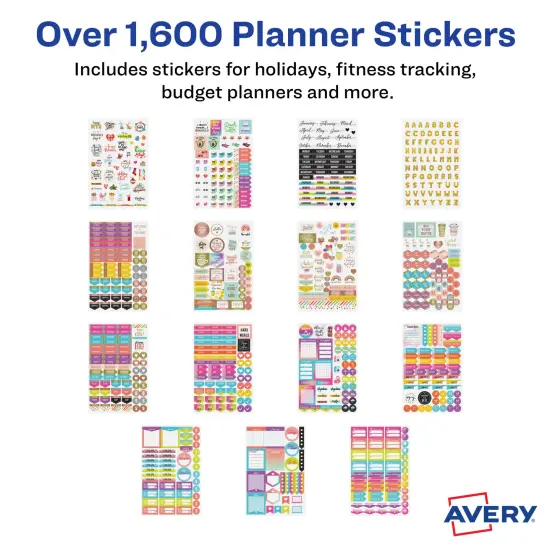 Avery Planner Stickers Variety Pack, 1,656 Stickers, Weekly, Calendar and Journal Sticker Sheets (6785) {4}