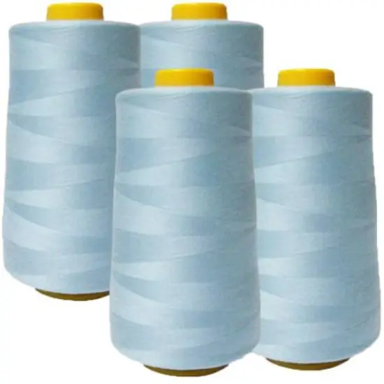 4 Pack of 6000 Yard Baby blue Spools Sewing Thread All Purpose Smooth Finish Thread {1}