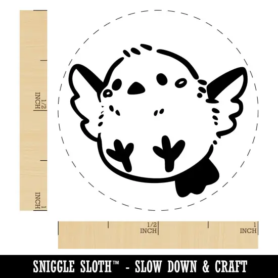 Chubby Chibi Flying Bird Cartoon Self-Inking Rubber Stamp Crafting Planners Brown {1}