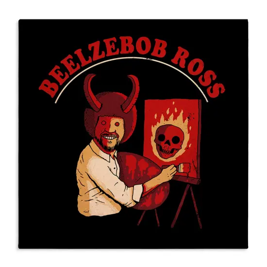 Beelzebob Ross Text Funny Spooky Painting EaselCanvas Art {1}