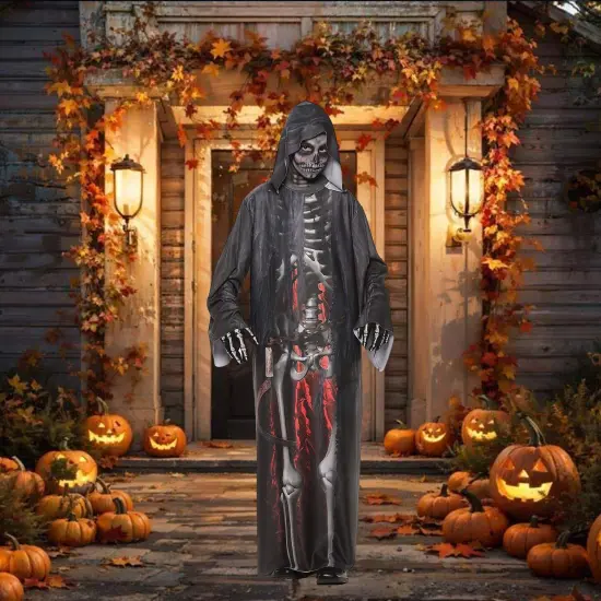 Boy&rsquo;s Spooky Grim Reaper Halloween Outfit Black, White {3}