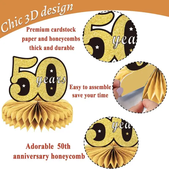 9 Pieces 50th Anniversary Decorations {2}