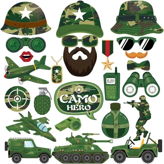 25pcs Soldier Themed Photo Booth Props {1}