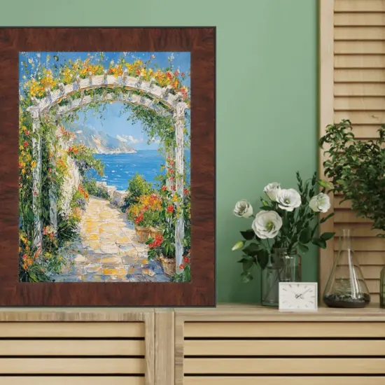 Contemporary Wood Grain Walnut Scoop Picture Frame 16x20 frame {5}