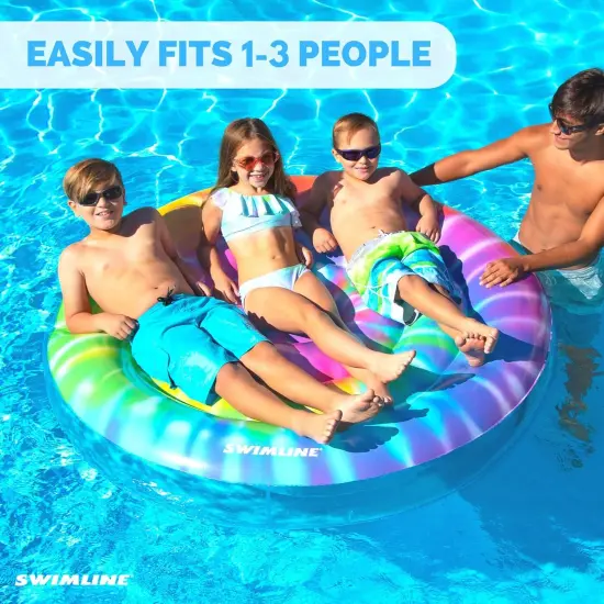 Swimline Inflatable Spiral Tie Dye Floating Island Pool Float - 65" Multi {5}